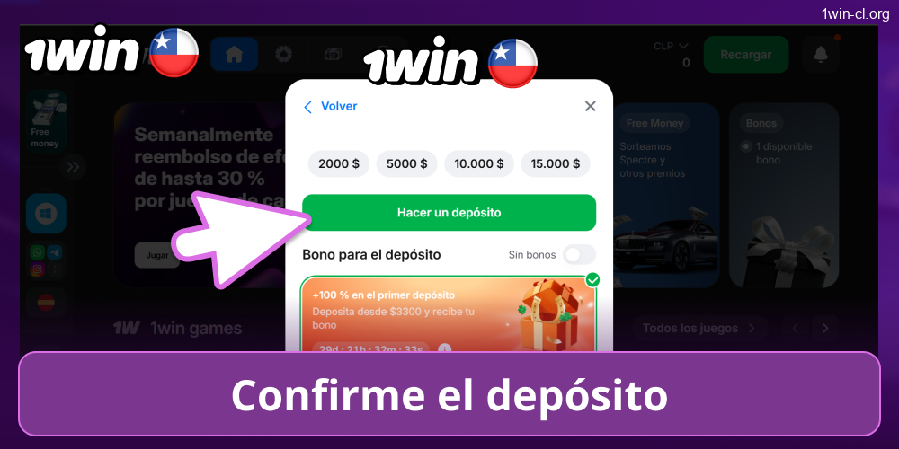 Confirmar depósito 1win Chile