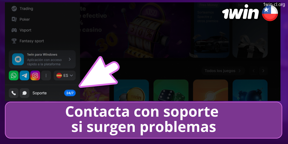 Soporte al cliente 1win CL