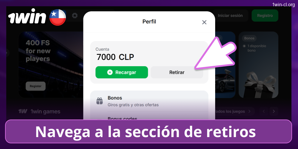 Método de retiro en 1win CL