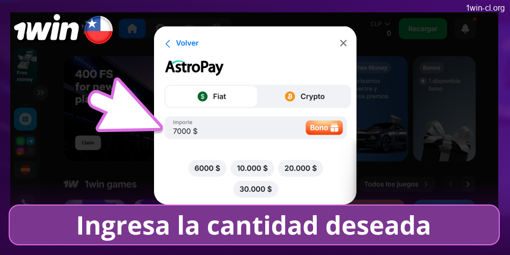 1win para chilenos: Monto de retiro