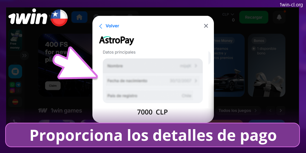 Detalles de cobro 1win CL