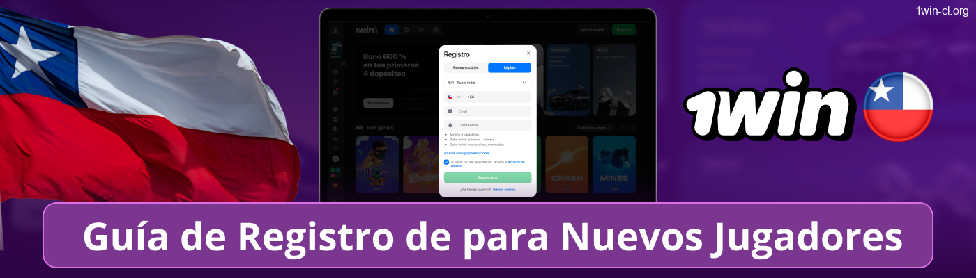 Guía de registro rápido 1win CL