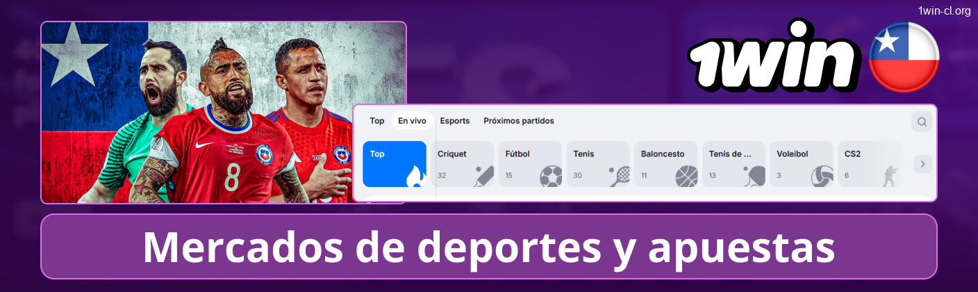 1win en Chile: Deportes y mercados