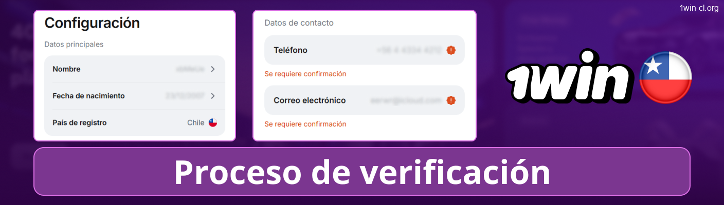 Verificación de cuenta 1win Chile